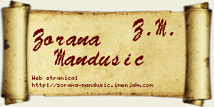 Zorana Mandušić vizit kartica